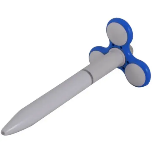 Fidget Spinner Pen Blue-White Front
